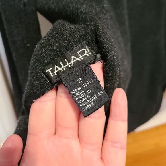 Tahari 100% wool reversible grey cardigan jacket - Picture 3 of 5